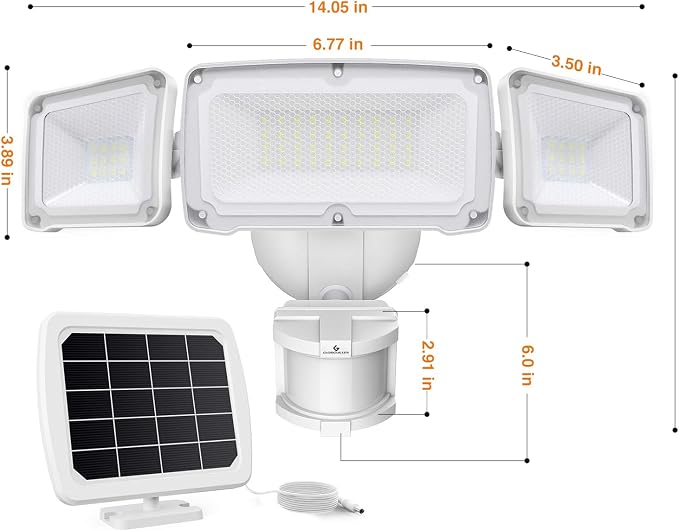 GLORIOUS-LITE Solar Security Lights 2400mAh LED Motion Sensor Light Outdoor - Image 7