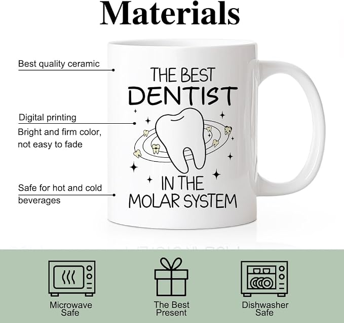 RZHV The Best Dentist, In The Molar System Funny Coffee Mug, Thank You Present - Image 3