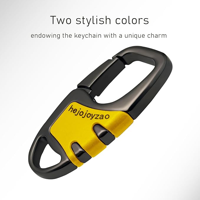 Keychain with Carabiner Clip, 4 Heavy Duty Key Rings and D Ring - Image 8