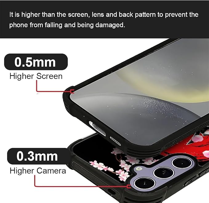 for Samsung Galaxy S24 S25 Case, Sakura Japanese Samurai Pattern Graphic Design - Image 4