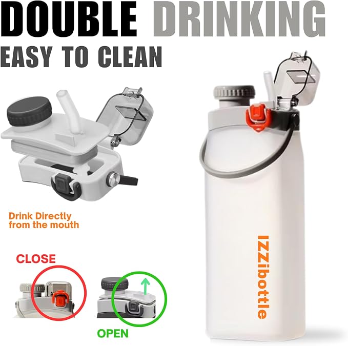 IZZI bottle Collapsible Lightweight Silicone Water Bottle | BPA Free, - Image 7
