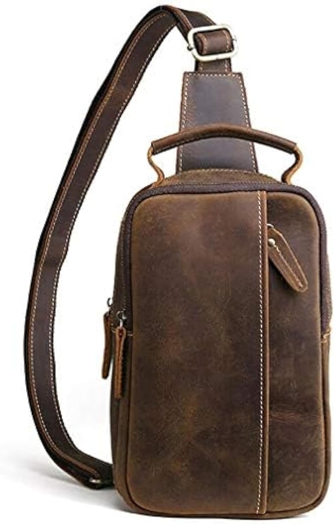 Hebetag Vintage Leather Sling Bag Handbag by Hebetag