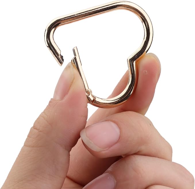 16-Pack Gold Heart Carabiner Clips, Cute Keychain Accessories - Image 5