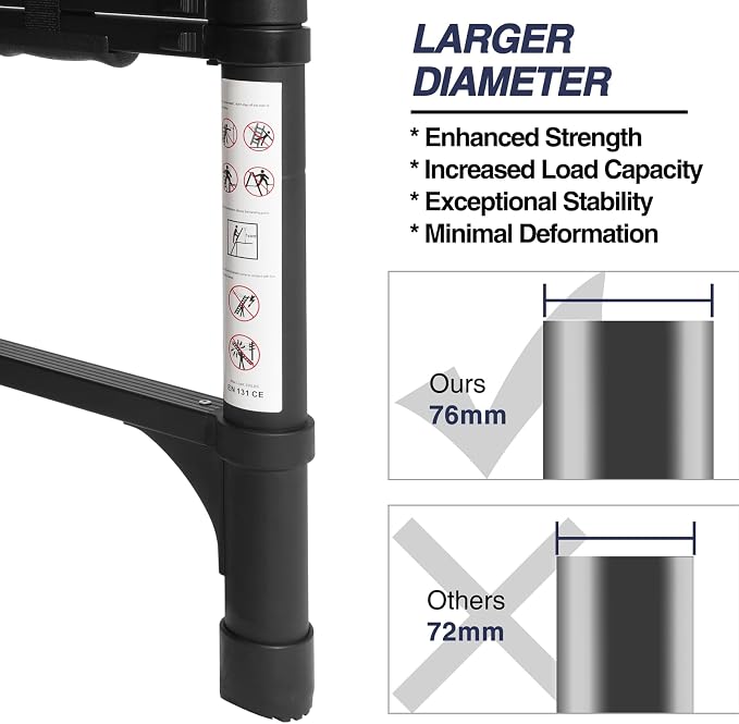 BOCOM 12.5 FT Aluminum Telescoping Ladder - Image 2