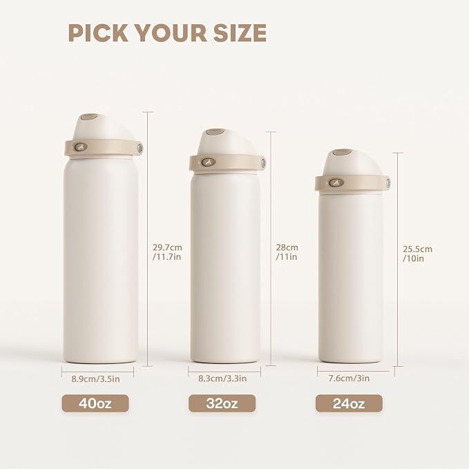 POWCAN 40 oz Insulated Water Bottle, 2-in-1 Push-Button Spout & Quick-Flip - Image 8