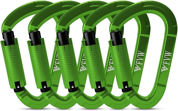 FVW Auto Locking Rock Climbing Carabiner Clips, Professional 25KN Heavy Duty by FVWELECTRICLUNCHBOX