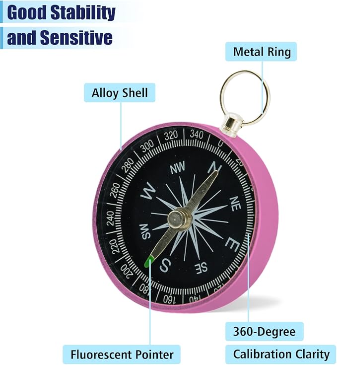 Pocket Compass, 2 Pieces Mini Compass - Image 4
