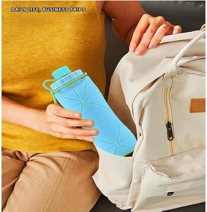 Silicone Folding Travel Cup, 600ml/20oz, Portable Collapsible Drinking Mug - Image 7