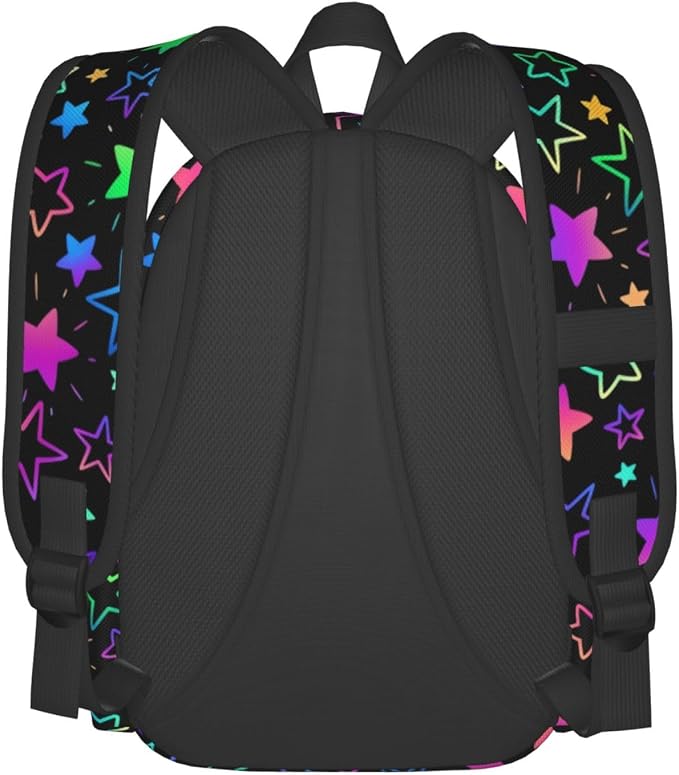cfpolar 17 Inch Backpack Bright Neon Stars Laptop Bag Shoulder Bag School - Image 3