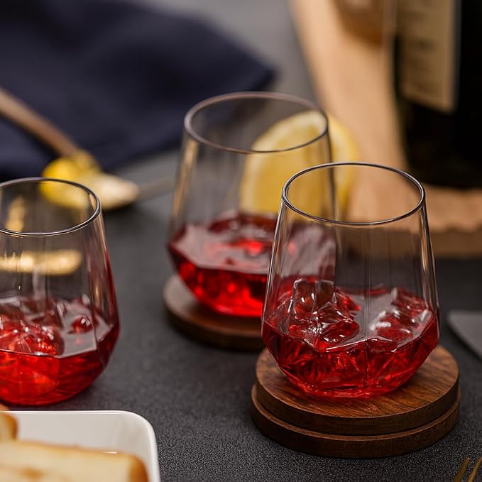 Oojami 40 Pack Diamond Shaped Plastic Wine Glasses 12 oz - Image 8