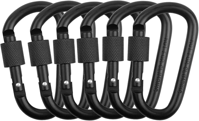 Locking Carabiner Clip, Vonpri 3 Inch D Ring Clips Spring Snap Key Chain Hook by VonpriCentral
