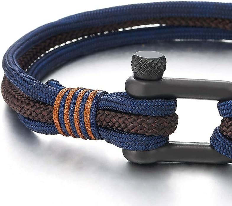 COOLSTEELANDBEYOND Men Women Steel Screw Anchor Shackle Nautical Sailor Rope - Image 4
