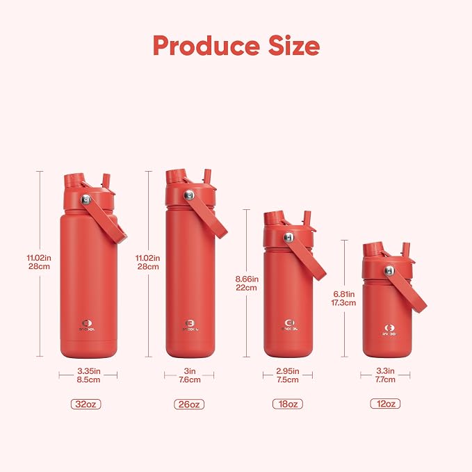 Kids Insulated Water Bottle - 12oz Stainless Steel Water Bottle with Dual Spouts - Image 6