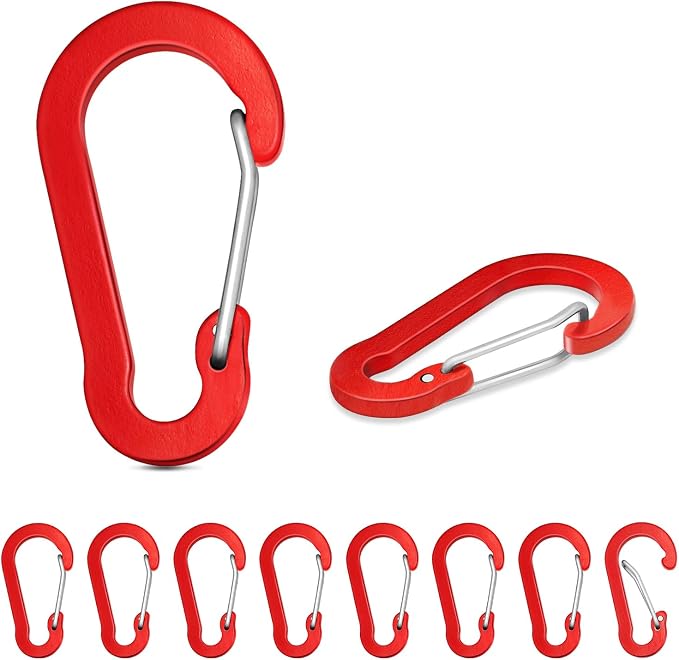10pcs Aluminum Small Carabiner Clip, 2 Inch Carabiner Keychain Clasp Spring D by CooBigo