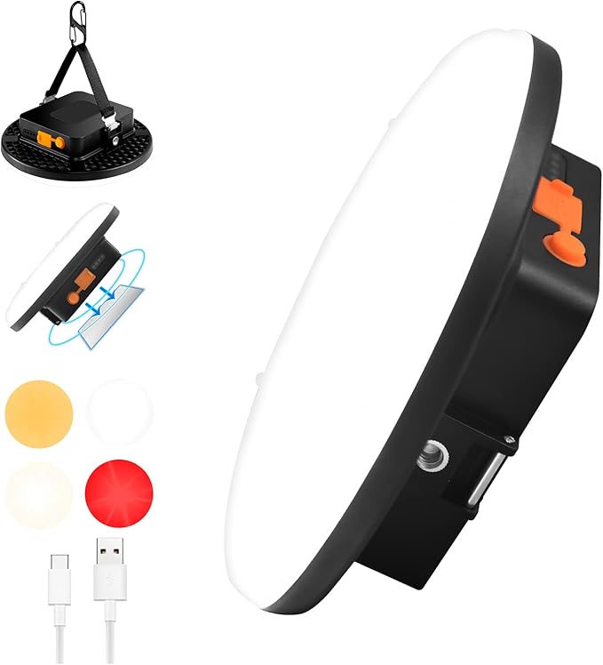 IODOO 16500mAh 60W Rechargeable Camping Light 3000LM 2700/4000/6500K LED by Fromnowonlightupthisworld