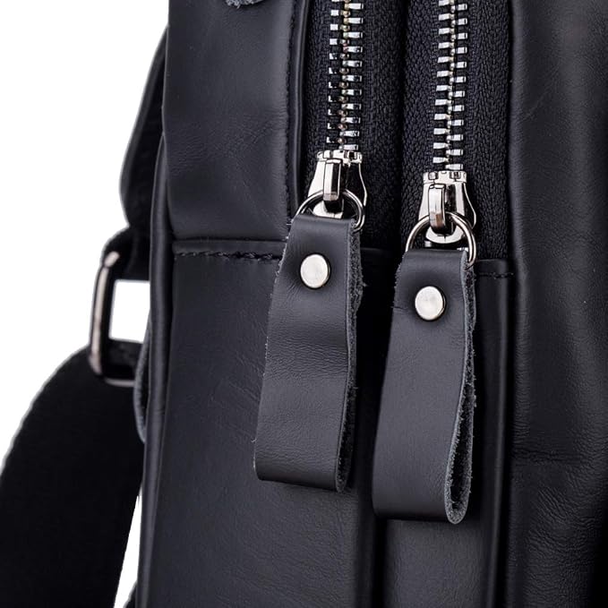 Leather Sling Bag Backpack for Men Women Outdoor Travel Hiking Business - Image 9