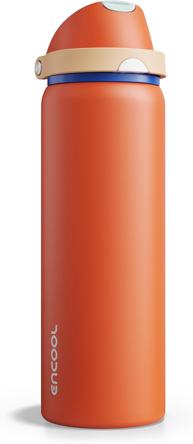 Insulated Water Bottle with Straw by ENCOOL