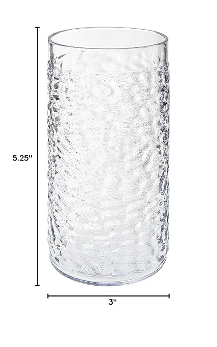 G.E.T. 3316-CL-EC Heavy-Duty Shatterproof Plastic Pebbled Tumbler, 16 Ounce - Image 6