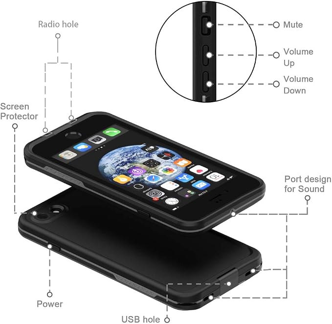 Diverbox for iPhone SE 2020 Waterproof Case iPhone 8 Waterproof Case, - Image 4