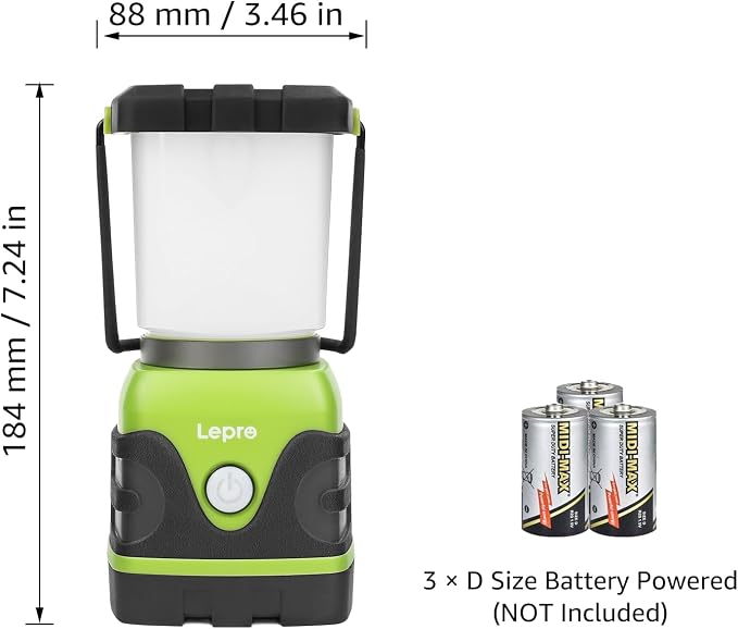 Lepro 1500LM Battery Powered LED Camping Lantern, Waterproof Tent Light - Image 2