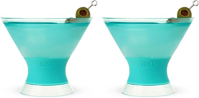 HOST Freeze Insulated Martini Cooling Cups, Plastic Freezer Gel Chiller Double - Image 9
