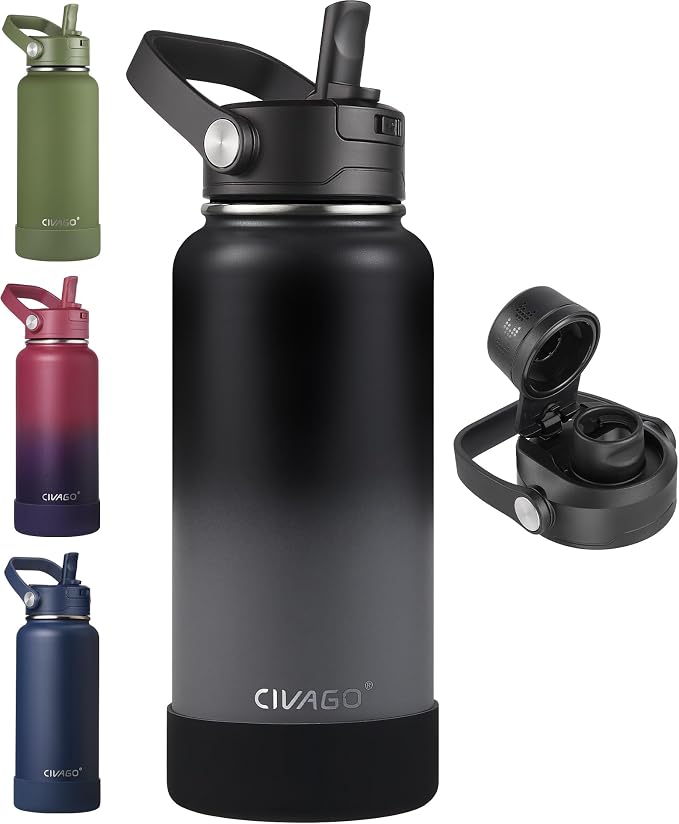 CIVAGO 32 oz Insulated Stainless Steel Water Bottle by CIVAGO