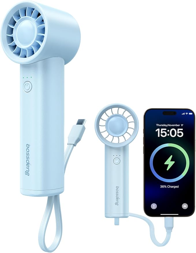 Portable Handheld Fan with Power Bank, 3 IN 1 USB Rechargeable Mini Personal by Unknown