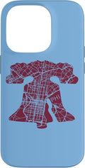 Philadelphia Street Map Liberty Bell Vintage Maroon Philly Case by Unknown