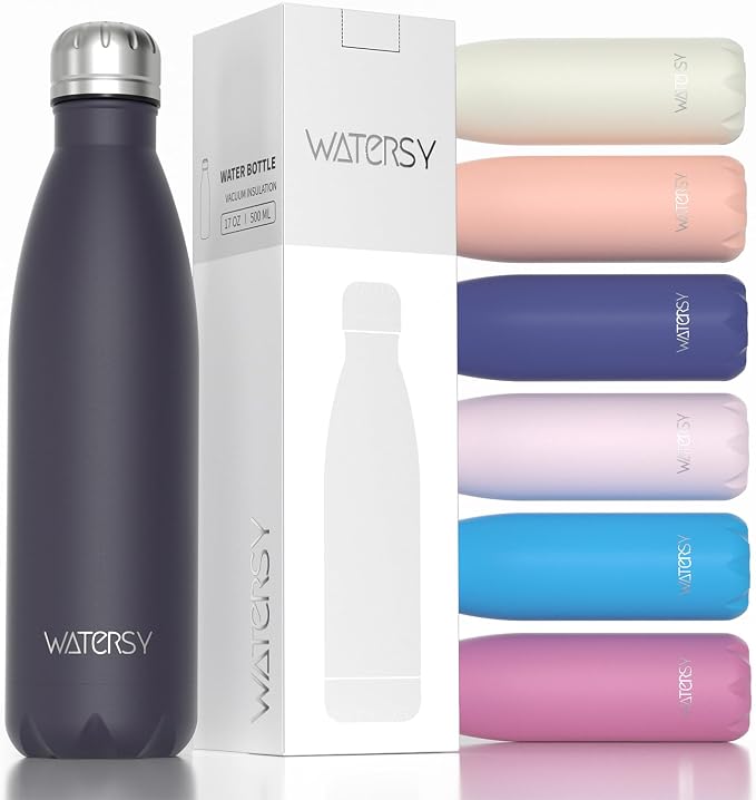 WATERSY Stainless Steel water bottles, 17oz/500ml Insulated Water Bottles by Watersy