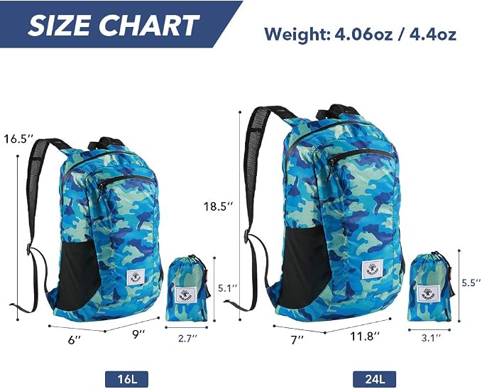 4Monster Hiking Daypack, Water Resistant Lightweight Packable Backpack - Image 3