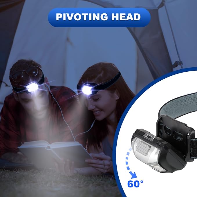 Macarrie 18 Pack LED Headlamps IPX4 Waterproof 3 Modes Headlamp Flashlight - Image 6