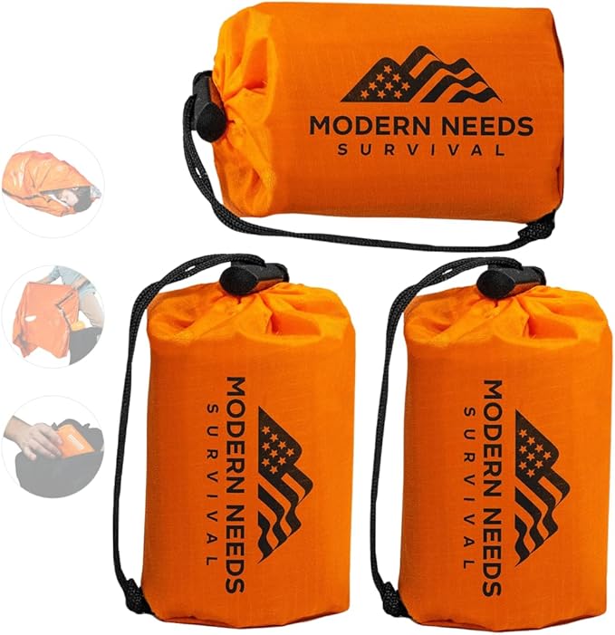 MODERN NEEDS Emergency Sleeping Bag Survival – Thermal Blanket & Bivy Sack | by MODERNNEEDS