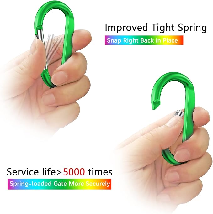 sprookber 3" Carabiner Clip Keychain, D Ring Caribeaner Clip, Key Clip - Image 3