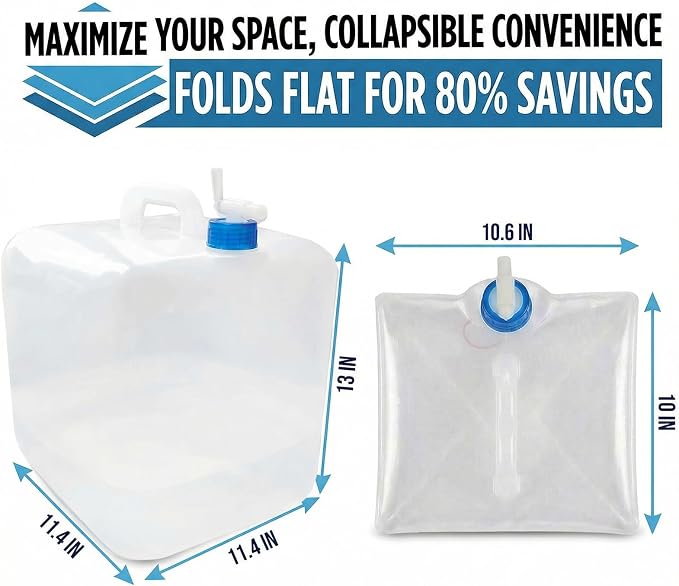 3-Pack 5.3 Gallon Collapsible Water Containers - Image 2