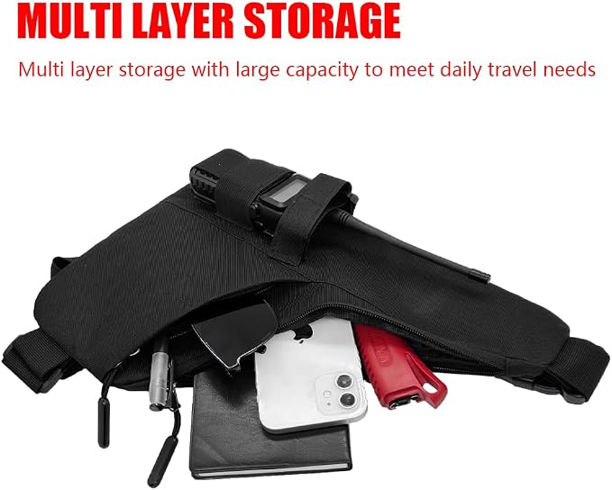 Universal Radio L Shape Chest 2 Pockets Harness Tactical Vest Nylon Vest Walkie - Image 7