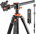 K&F Concept 73 inch /186cm Camera Tripod, Transverse Center Column Aluminium by KFCONCEPT