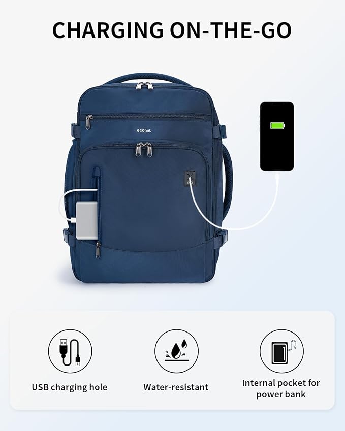 ECOHUB Travel Backpack for Men, Laptop Carry on Backpack - Image 6