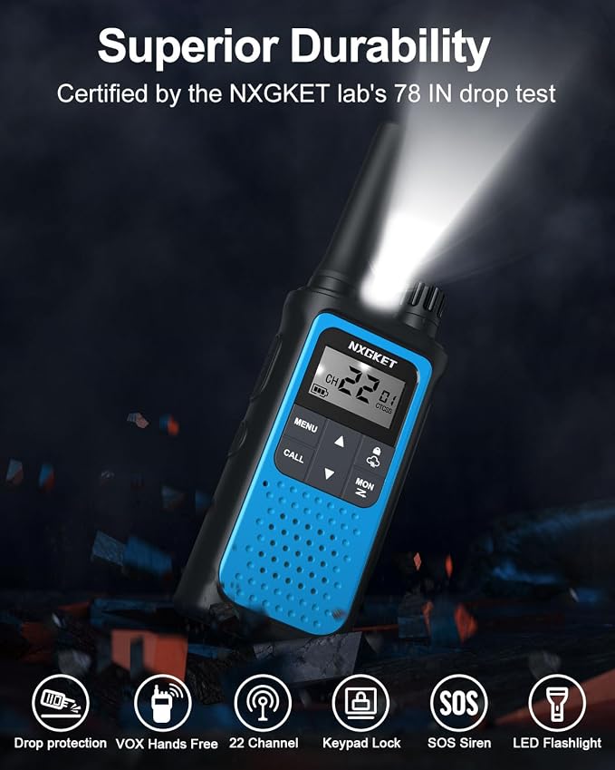 NXGKET Walkie Talkies for Adults Long Rang NOAA Weather Alerts, Rechargeable - Image 2