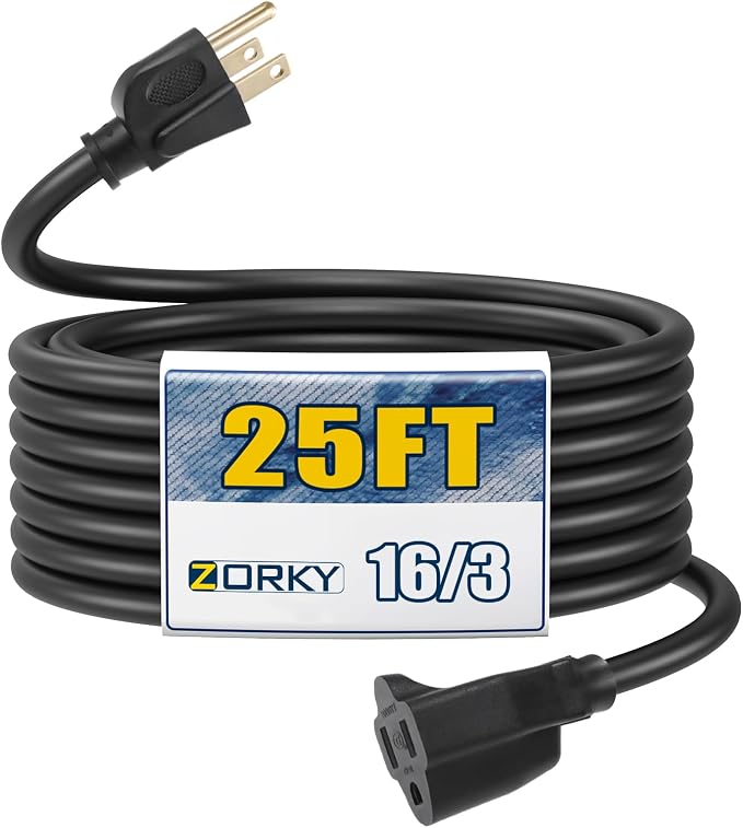 25ft Outdoor Extension Cord for Christmas Decorations by Zorky