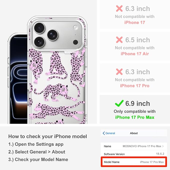 MOSNOVO for iPhone 17 Pro Max Case | Military Grade 6.6ft Drop Tested | Camera - Image 2