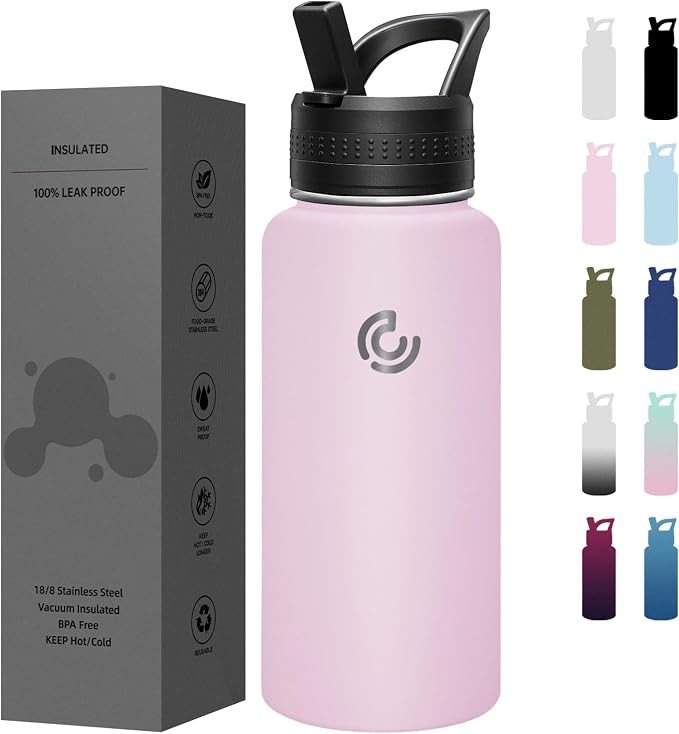 COKTIK 32oz Sports Water Bottle, Stainless Steel Water Bottle by coktik