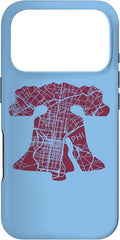 Philadelphia Street Map Liberty Bell Vintage Maroon Philly Case by Unknown