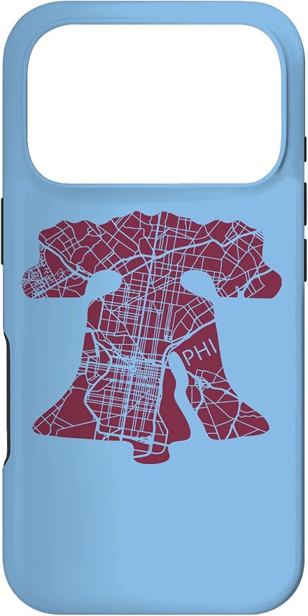 Philadelphia Street Map Liberty Bell Vintage Maroon Philly Case by Unknown