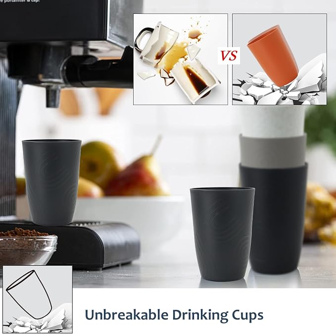 Homienly Drinking Glasses 16oz Wheat Straw Cups-Stackable and Reusable Cups - Image 5