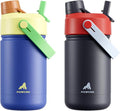 POWCAN 2 Pack 12 oz Kids Insulated Water Bottle by POWCAN