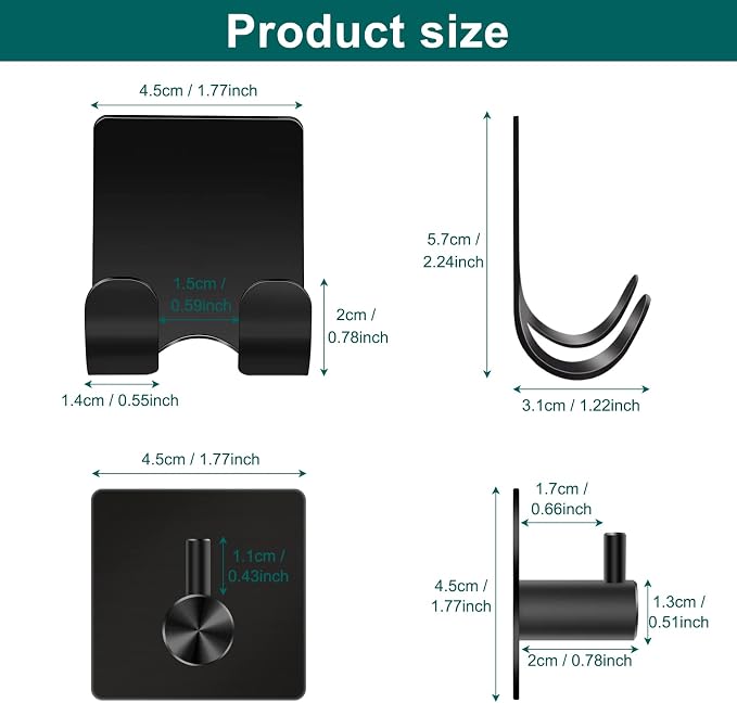 CGBE Shower Holders for Razors, 2 Pack Squeegee Holder and 2 Pack Razor Holder - Image 3