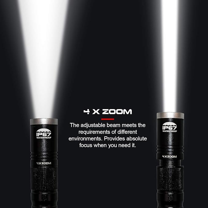 okcomuy Rechargeable LED Pen Light Flashlight, 300 Lumens IP67 Waterproof - Image 4
