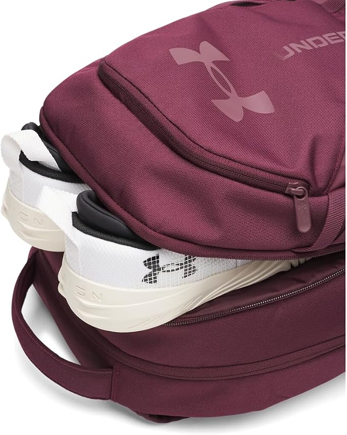 Under Armour Unisex Hustle 6.0 Backpack Dark Maroon/Dark Maroon One Size - Image 4