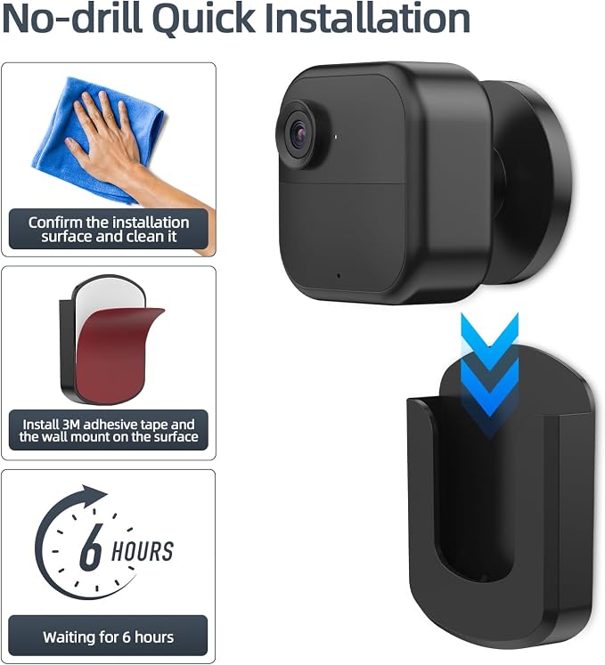 5 Pack Blink Camera No Drill Wall Mount Bracket, Adhesive Mount - Image 4