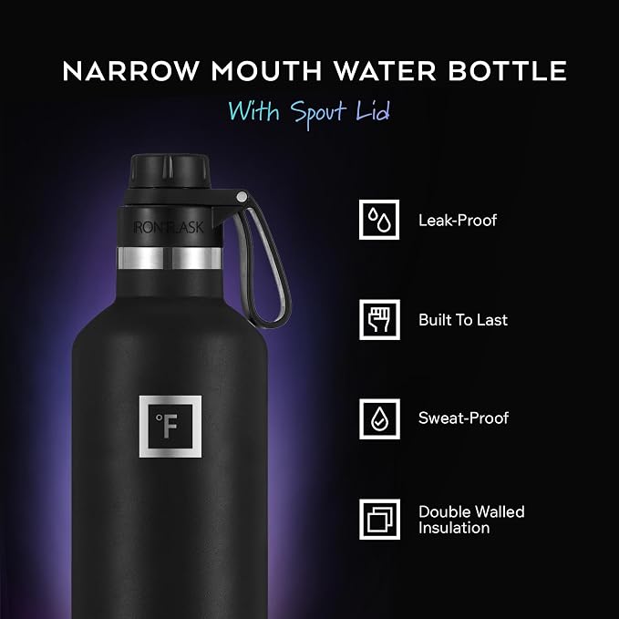 IRON °FLASK Camping & Hiking Hydration Flask - 32 oz Sky - Image 2